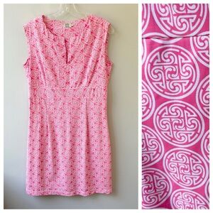 Katherine Way Hampton sleeveless tunic dress with pink medallion print